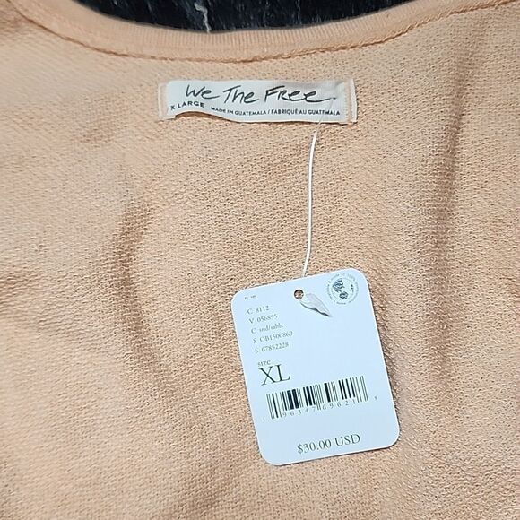 NWT We The Free Raw Edge Peach Crop Top XL - Picture 4 of 4